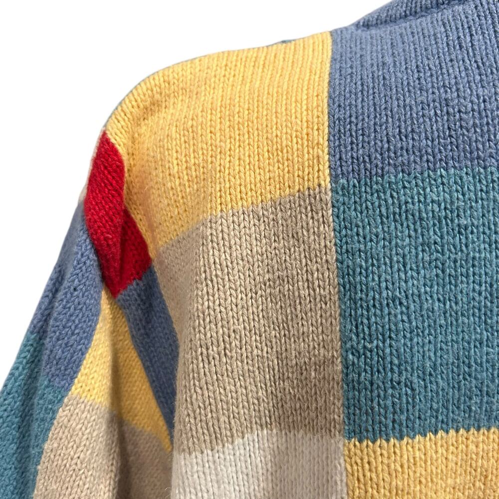 Patchwork Checked Knit Short Sleeve Cardigan Wome… - image 15